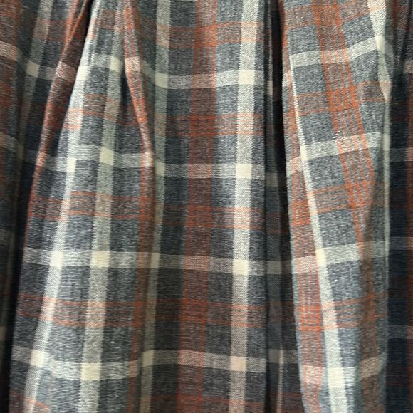 Handmade Plaid A-Line Skirt - Brown and Cream - See measurements. Size S - Picture 2 of 6
